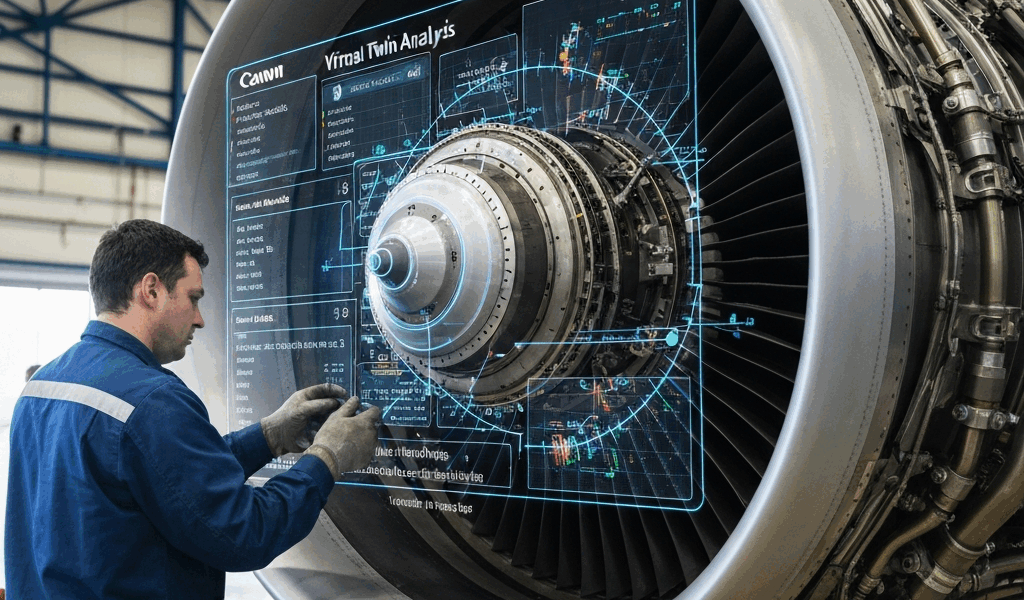 jet engine with digital holographic overlay showing sensor d 20260331 130407