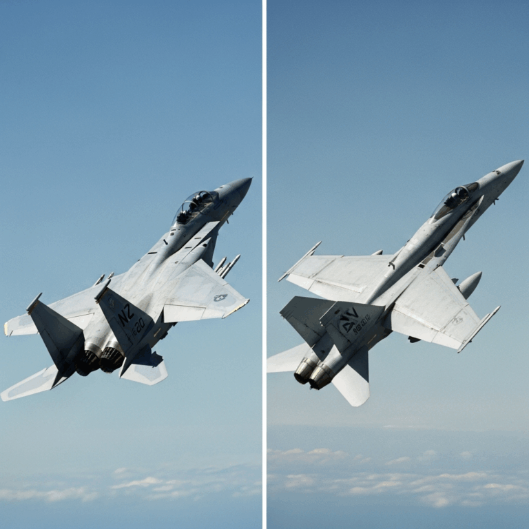 Professional photograph related to: F-15 vs F-18 — How Two Legendary Fighters Compare. High quality,